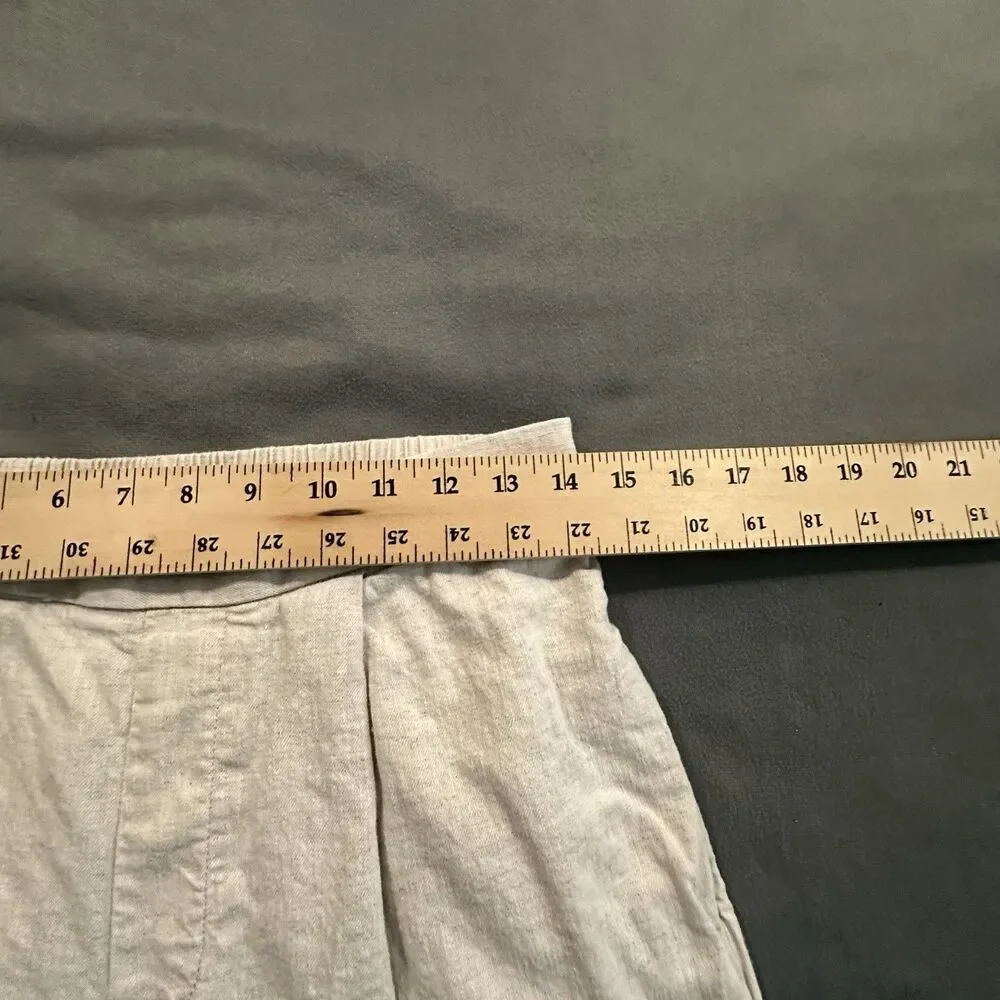 Banana Republic Capri Pants Linen Blend Wide Leg Womens Small Off White Beach